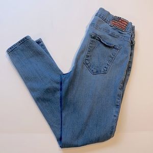True Religion SZ 26 Skinny Denim Blue Jeans D32